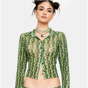 Motel Rocks Wavy Daisy Lassie Mesh skirt set